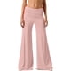 thumbnail image 1 of TaTaai Women's Spring Summer Solid Color Foldable Yoga Pants High Waist Wide Leg Loose Casual Pants Breathable Comfortable Trousers for Daily Sports Gift, 1 of 5