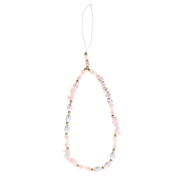 RUNROTOO Beaded Mobile Phone Lanyard Artificial for On-the-go 1Set