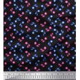 thumbnail image 1 of Soimoi polyester Crepe Fabric Dot,Blue & Pink Flower Floral Print Sewing Fabric Yard 42 Inch Wide, 1 of 1