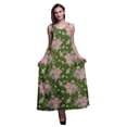 thumbnail image 1 of Bimba Robe de Soirée Longue Maxi à Bretelles Spaghetti Dos Nu Imprimé Floral en Rayonne pour Femmes - Petite, 1 of 4