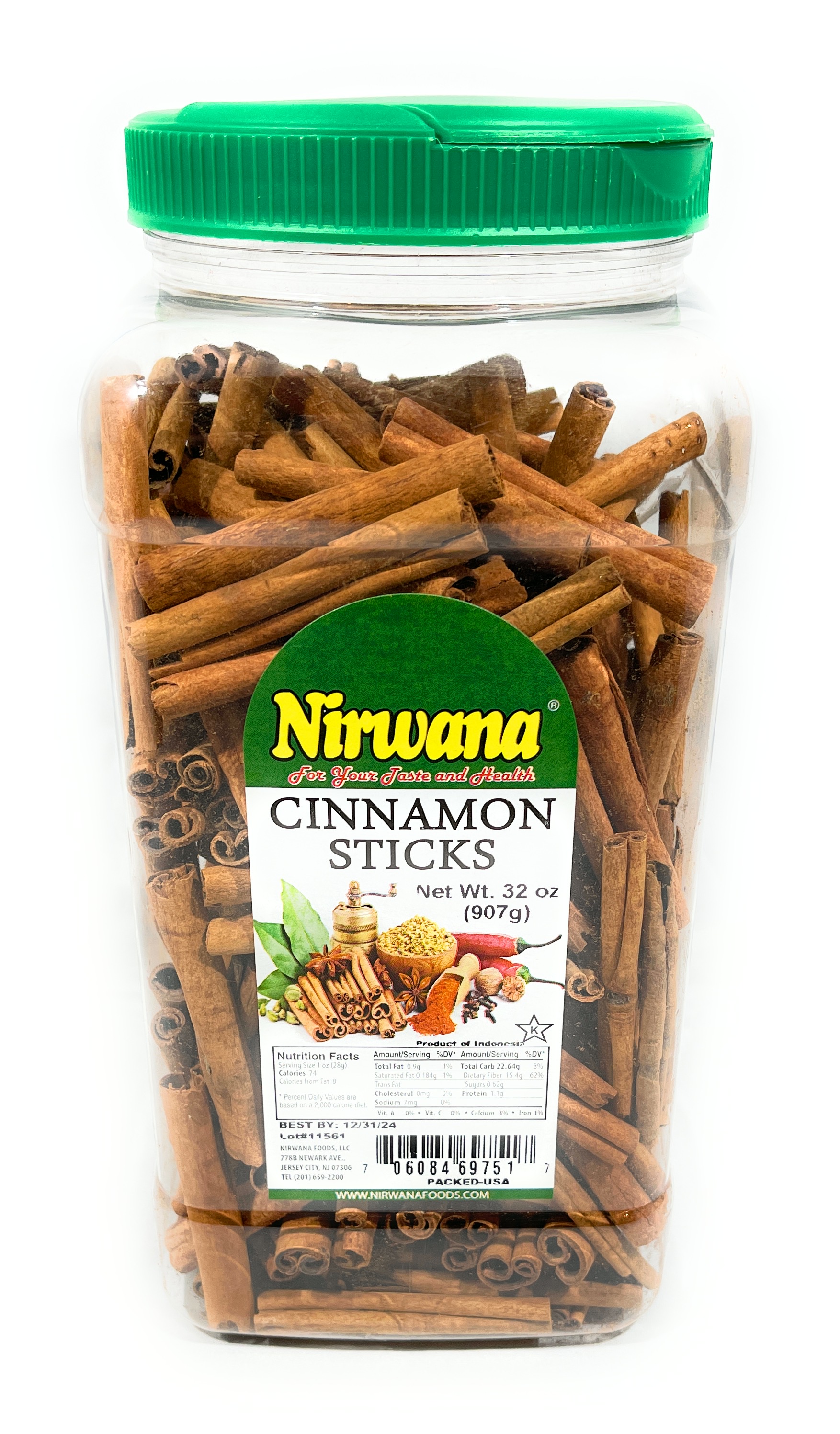 NIRWANA CINNAMON STICKS 2 LB (907g)