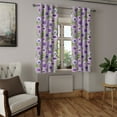 thumbnail image 2 of Ambesonne Flowers Grommet Curtain, Spring Meadow Chamomile Art, 50"x72", Mauve Purple and Green, 2 of 5