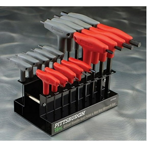 18 Pc SAE & Metric T-Handle End Hex Key Set by USATNM