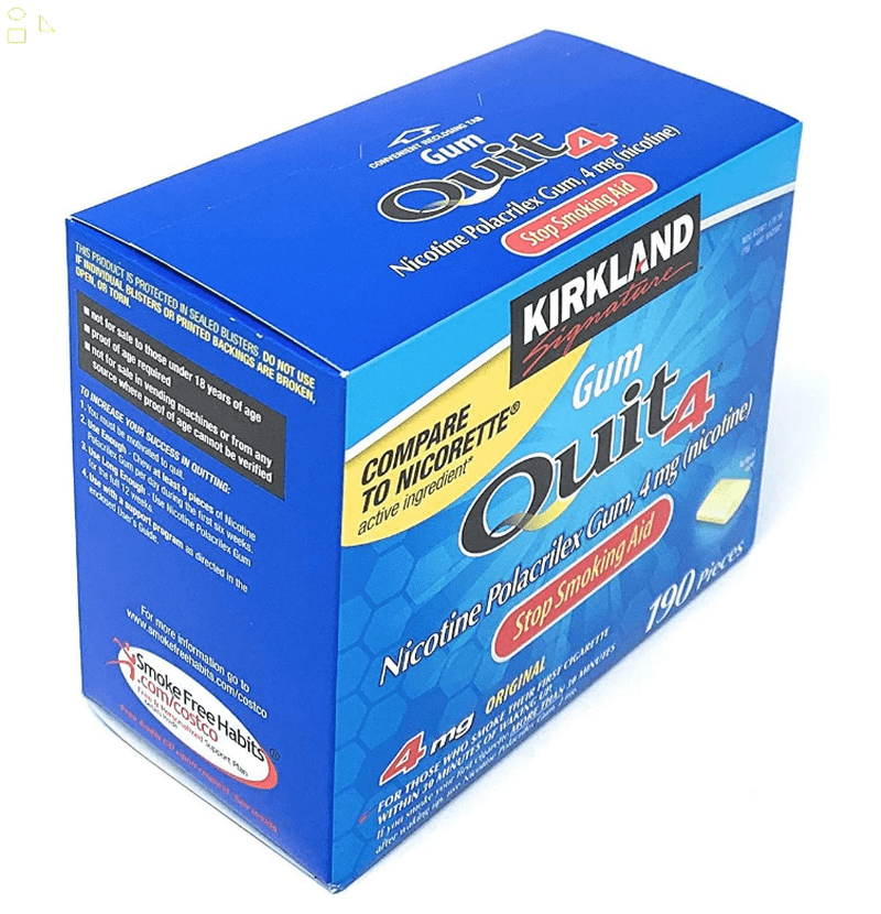 KS Quit Smoking Gum 4 Mg., 190 Pieces Compare to Nicorette Gum Active