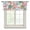 Blue, variant on Pink Flamingos Semi Sheer Valance Curtains Watercolor Monstera Leaf Green Tropical Plant Voile Valances Curtain Rod Pocket Small Window Treatment for Kitchen Bathroom Cafe 60"x18"