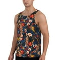 thumbnail image 2 of Wukai Vintage Floral Print Men’s Workout Tank Top Sleeveless Muscle T shirt Gym Running Fitness Tank Top-Small, 2 of 7