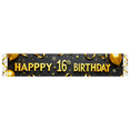 thumbnail image 6 of Black Background Happy 16 Birthday Banner with Gold Balloons Snowflakes and Ribbons Party Decoration Supplies Backdrop for 16th Birthday Party Photography Props Celebrations Decorations, 6 of 8