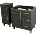 thumbnail image 4 of WindBay 30" Freestanding Bathroom Vanity, Dark Grey. White Flat Stone Countertop, 4 of 4