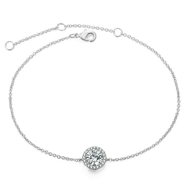 Women Lucky Hand Chain Artificial Gem Bracelet Delicate Gold