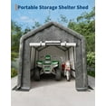 thumbnail image 2 of Outdoor Motorcycle Shed, Portable Storage Shed with Roll-Up Door & Vent, UV-Resistant Storage Sheds for Motorcycle, Firewood, Garden and Tools, 2 of 8