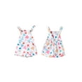thumbnail image 3 of Aojekbee Toddler Girl Overalls Shorts Floral Print Pocket Front Sleeveless Adjustable Shoulder Strap Suspender Jumpsuit, 3 of 10