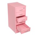 thumbnail image 6 of 6 Drawers Pink Storage Cabinet with 4 Wheels - Cold-Rolled Steel Vertical Lockable File Cabinet - Bedside End Table Pink Drawer Night Stand, 6 of 8