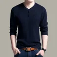 thumbnail image 5 of Camiseta de cuello en V con capa base para hombre, sudaderas de manga larga, tendencias de moda 2024, venta de lujo, Harajuku, alta marca, jerseys para hombre, 5 of 5