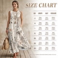 thumbnail image 5 of FOR U DESIGNS Cat Floral Print Couple Shirts and Dress Matching Outfit Linen-Style Flowy Womens Sleeveless Sundress with Pocket Casual Mens Buttons Shirt, 5 of 7