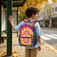 thumbnail image 6 of Yellow and Purple Tie Dye Pattern 17" School Backpacks for Teens,Waterproof Oxford Fabric,S-Shape Padded Straps for School,Travel,Hiking,Camping, 6 of 6