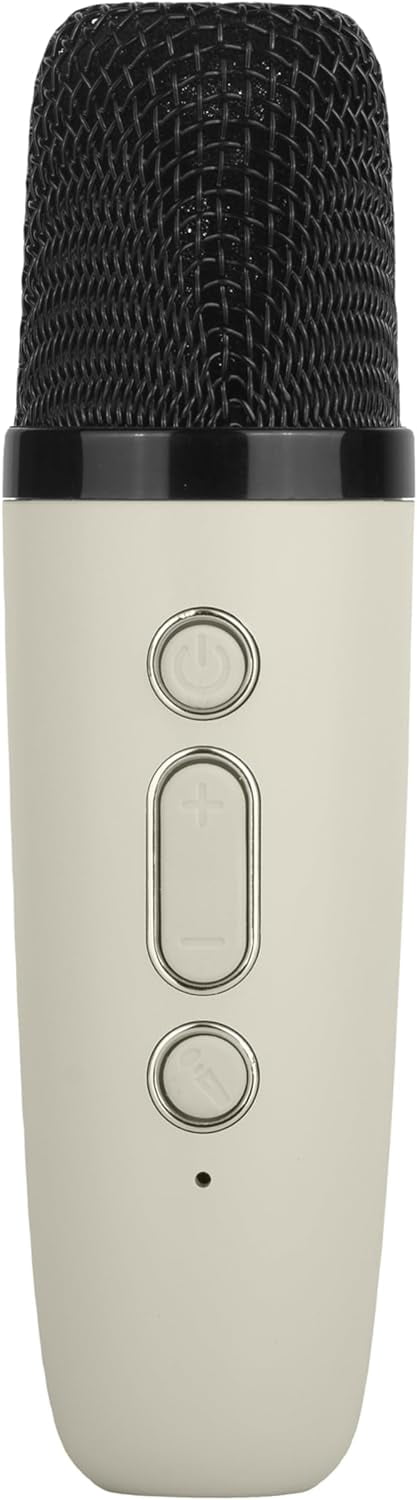 IQ Sound Mini Karaoke Bluetooth Speaker Wireless Microphone, RGB Lights, Voice Effects IQ-708K White
