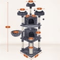thumbnail image 7 of Yaheetech 76' 'H Multilevel Large Cat Tree Scratching Post Tower with Condos & Basket Dark Gray, 7 of 7