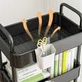 thumbnail image 3 of Utility Cart - Moveable Kitchen Storage Utility Cart Trolley | Heavy Duty Utility Rolling Cart, Multifunctional Rolling Cart, Lightweight Rolling Utility Cart, Rolling Storage Cart, 43.5x25x37cm, 3 of 9