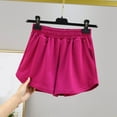 thumbnail image 2 of Admvng Shorts for Women Solid Color High Waisted Wide Leg Loose Running Fitness Shorts with Pockets S-2XL, 2 of 4