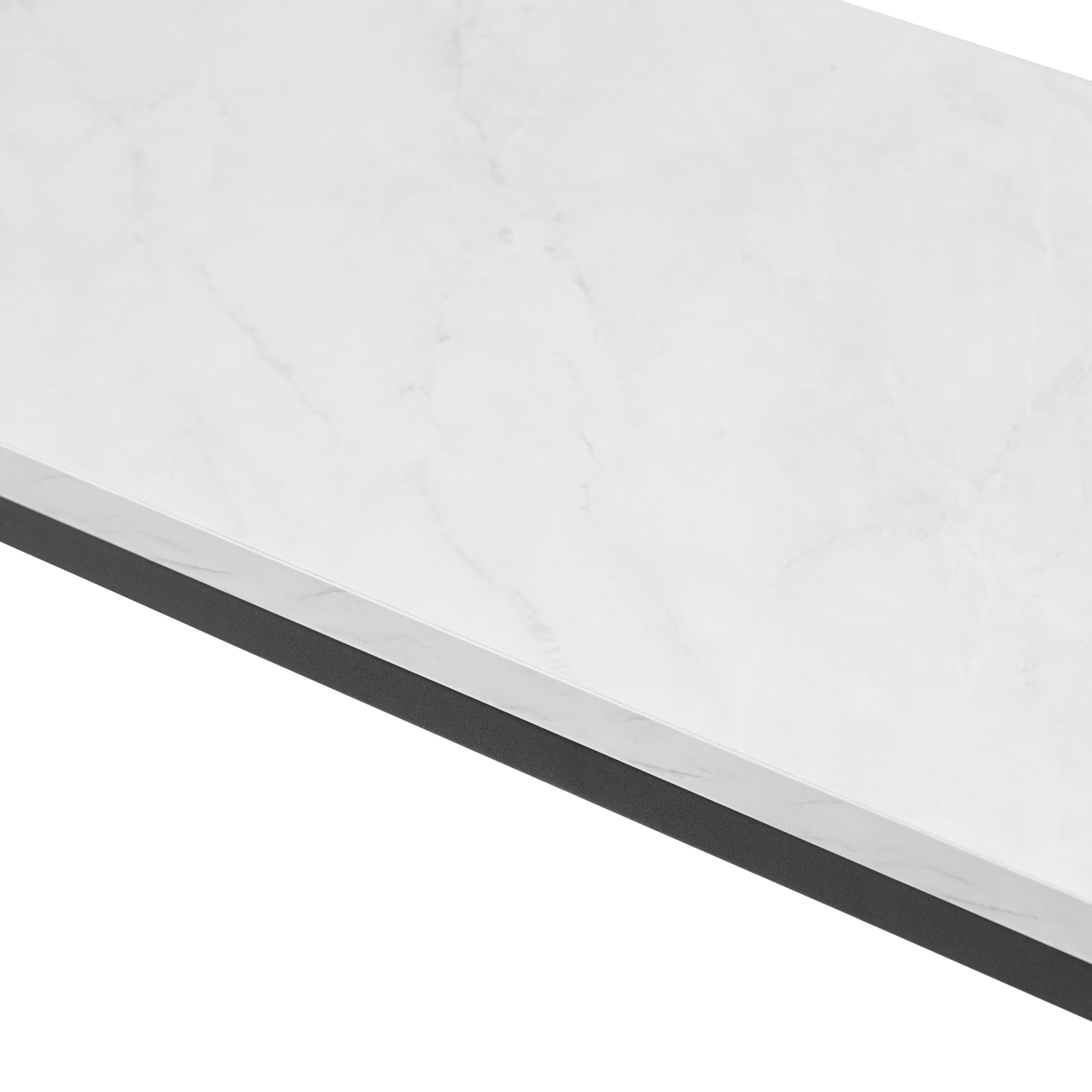 Walker Edison Modern Minimalist Rectangle Entryway Table, Faux White Marble