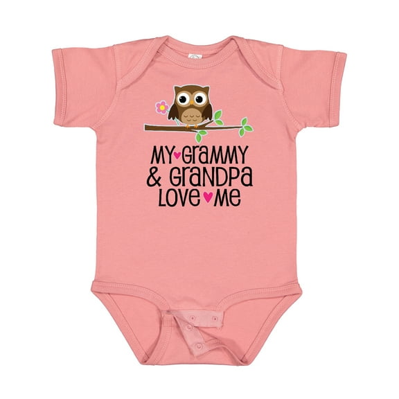 Inktastic Grammy and Grandpa Love Me Owl Girls Baby Bodysuit