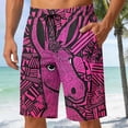 thumbnail image 2 of BVnarty Men's Summer Jungle Animal Printed Swim Trunks, Casual Resort Wear, Elastic Waist Drawstring Quick Dry Outdoor Beach Shorts Hot Pink M, 2 of 6