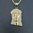 thumbnail image 3 of Lovelords Hip Hop 14k Yellow Gold Jesus Pendant Chain Necklace Men Ice Out Paved Full Shining Crystal Jesus Head Face Charm Necklace Jewelry, 3 of 5
