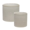 thumbnail image 1 of Sagebrook Home S/2 Ceramic 5/7" Dotted Planter, Beige, 1 of 1