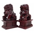 thumbnail image 5 of A10034 Feng Shui 4" Red Fu Foo Dogs Pair Guardian Lions Wealth Resin Statue, 5 of 5