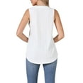 thumbnail image 3 of Summer Tank Top for Women Eyelet Embroidery Sleeveless V Neck Loose Fit Shirt Casual Work Clothes S White, 3 of 6