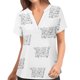 thumbnail image 1 of Tops de manga corta de uniforme de enfermería con estampado cruzado y cuello en V a la moda para mujer Fridja  hjk3839, 1 of 4