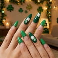 thumbnail image 2 of Uxgjfwu Green Waterproof Nail Polish Strips, Easy to Apply Nail Art Stickers with St Patrick's Day Theme, Long-Lasting Salon Manicure at Home, 2 of 9
