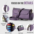 thumbnail image 6 of Crossbody for Samsung Galaxy A22 5G Case Wallet【RFID Blocking】with 10-Card Holder Zipper Bills Slot, Soft PU Leather Magnetic Shoulder Wrist Strap for Galaxy A22 5G Wallet Case Women, 6 of 14