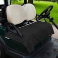 thumbnail image 2 of Golf Cart Seat Covers for 2 Seater,Solid Black Microfiber Cart Seat Towel Blanket,Retro Minimalism Abstract Denim Texture Absorbent Breathable Non Slip Bench Seats Protector for Golf Course 51"x31", 2 of 9