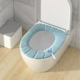 thumbnail image 4 of HOZVOMI Soft Thicker Warmer Stretchable Washable Cloth Toilet Seat Cover Pads, Acrylic Toilet Seat Covers for Round and Elongated Seats, 4 of 5