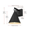 thumbnail image 2 of Elegant Lighting Hendrix 8 Inch Outdoor Wall Sconce In Black, 2 of 8