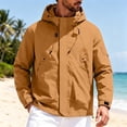 thumbnail image 3 of Husipze Rain Jacket Men Lightweight Waterproof Raincoat Zip Up Windbreaker Athletic Coats with Hood Mens Casual Jacket for Outdoor Sports Gold L, 3 of 6