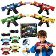 Huge Wave Shooting Tag Toy Set of 4, with LED Digital Vests, Rechargeable Outdoor Indoor Shoot Game Toy for Kids, Christmas Birthday Gifts for Boys Girls 8-12 Years