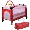 Ba Crib Bed Foldable Playpen Playard Pack Travel Infant Bassinet New Pink By Alek...
