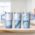 thumbnail image 2 of 20oz Geometric Double Wall Tumbler with Handle and Straw, Stainless Steel Insulated Travel Coffee Mug Leak Proof, 2 of 5