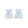 thumbnail image 2 of Svuitmsl Toddler Baby Girl Halloween Dress Outfit Little Baby Girl Summer Fall Gingham Palid Dress Cute Pumpkin Embroidery Lace Flying Sleeve A-Line Dress, 2 of 9
