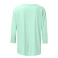 thumbnail image 4 of Taqqpue Womens 3/4 Sleeve Tops Casual Crew Neck T Shirts Solid Color Loose Fit Tunic Blouses Summer Dressy Trendy Business Work Tee Tops, 4 of 5