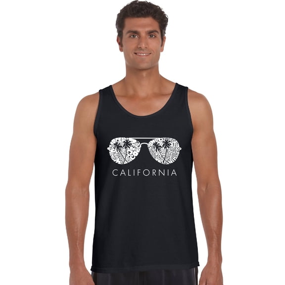 LA Pop Art Men's Word Art Tank Top - California Shades