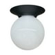 thumbnail image 1 of Lampara De Techo/muro, Base Integral Negro 1 Luz Globo de cristal., 1 of 5