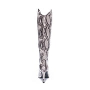CHINESE LAUNDRY Womens Gray Snake Padded Rimma Pointed Toe Stiletto Slip On Dress Boots 10 M