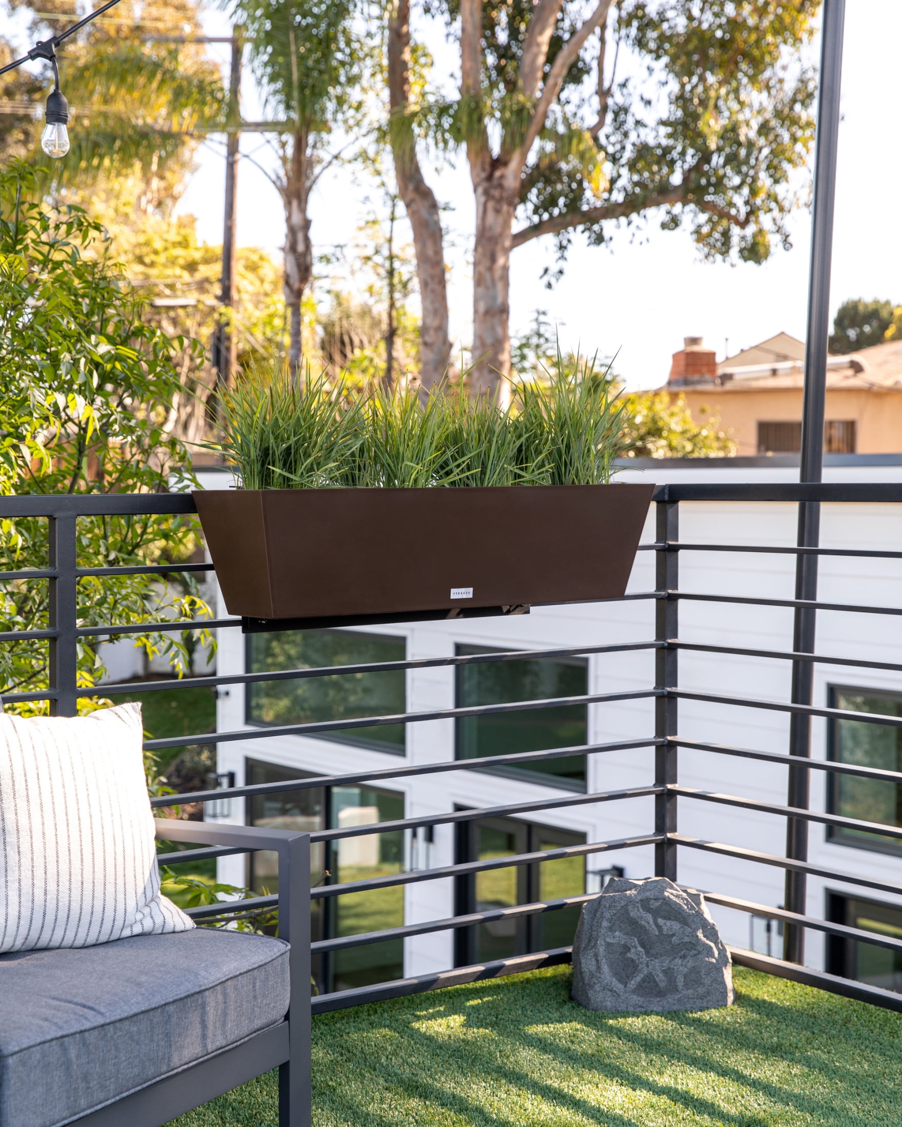 Veradek Pure Series Railing 36" Plastic Planter - Espresso