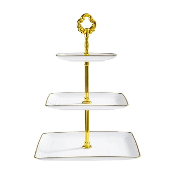 5 Tier Cupcake Stand EDHITNR Plastic Serving Tray Tower with Rim Rectangle for Tea Party Baby Shower Wedding Dessert Display