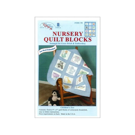 Jack Dempsey Nursery Quilt Blocks Zoo Animals 12pc