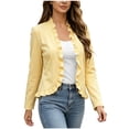 thumbnail image 2 of BUIGTTKLOP Cardigans for Wome Open Front Long Sleeve Ruffle Fall Jackets Solid Color Cropped Top Coat 2026 Trendy Jacket, 2 of 8