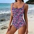 thumbnail image 2 of PMVFHDE Pièce Maillot de Bain pour Femmes Maillot Confortable Violet,P, 2 of 5